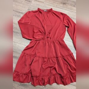 Boho Maroon Long Sleeve Dress Brfbm Brand